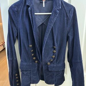 Free People Blue Velvet Women's Jacket